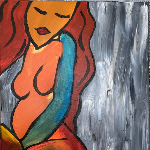 Original Painting- Abstract Pregnant Nude - Picture 2 of 5